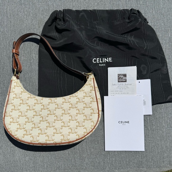 Celine Ava Bag in Triomphe Canvas and Calfskin - Picture 1 of 9